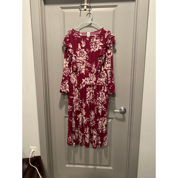 Sew in Love Burgundy Floral Dress 2XL β NWT! - Picture 1 of 5
